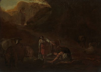 春の羊飼いと洗濯女 作： Pieter Bodding van Laer