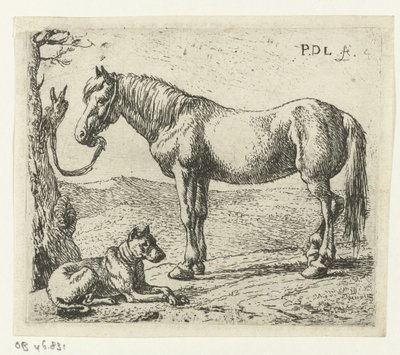 牧草地の馬と犬 馬（シリーズタイトル） 作： Pieter Bodding van Laer