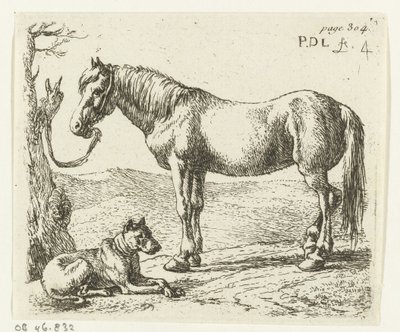 牧草地の馬と犬 馬（シリーズタイトル） 作： Pieter Bodding van Laer
