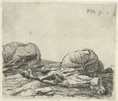 2頭の死んだ馬 馬（シリーズタイトル） 作： Pieter Bodding van Laer