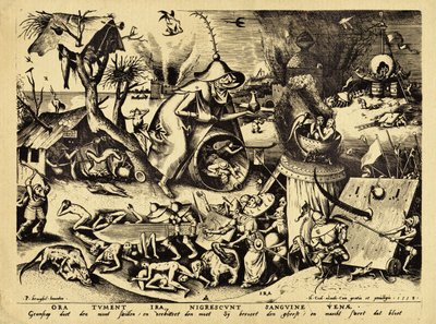H.コックによって彫刻されたイラ、1558年（木製彫刻） 作： Pieter Bruegel the Elder