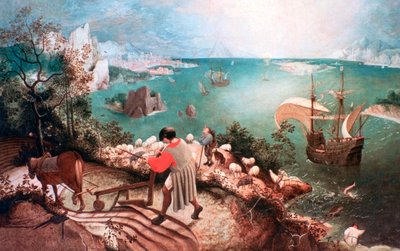 イカルス陥落のある風景、c1555 作： Pieter Bruegel the Elder