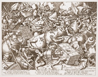 ピーターファンデルハイデンが刻んだ1570年以降の金の戦い 作： Pieter Bruegel the Elder