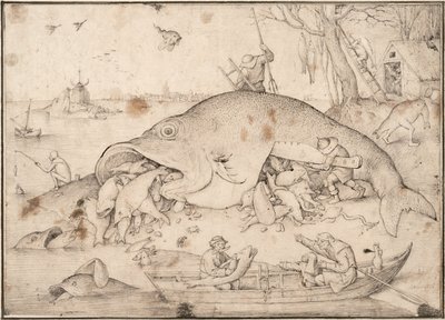大きな魚は小さな魚を食べる、1556 作： Pieter Bruegel the Elder