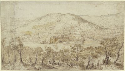 修道院の建物がある南部の丘陵地帯 作： ピーター・ブリューゲル長老