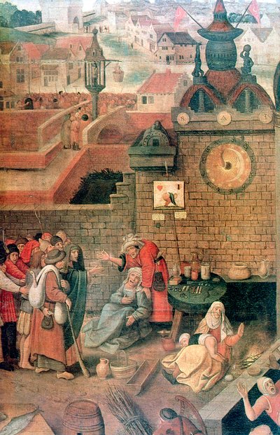 神殿の詳細から商人を運転したキリスト、c1584-1638 作： Pieter Brueghel the Younger