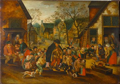 盲目のハーディガーディ奏者」1610年頃 作： Pieter Brueghel the Younger
