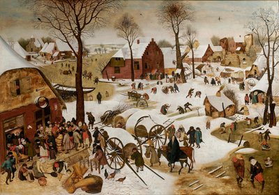 ベツレヘムの国勢調査 ベツレヘムのナンバリング、17世紀初頭 作： Pieter Brueghel the Younger