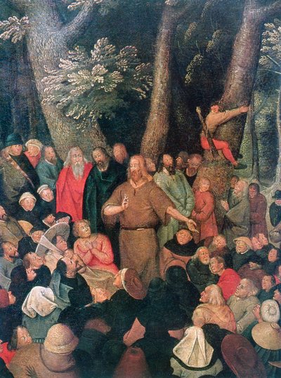 バプテスマのヨハネの説教詳細、1604 作： Pieter Brueghel the Younger