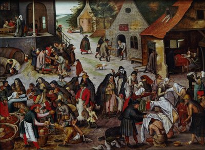 慈悲の七つの作品 作： Pieter Brueghel the Younger