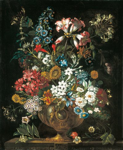 10月、花の12か月から、静物の花のカレンダー 作： Pieter Casteels