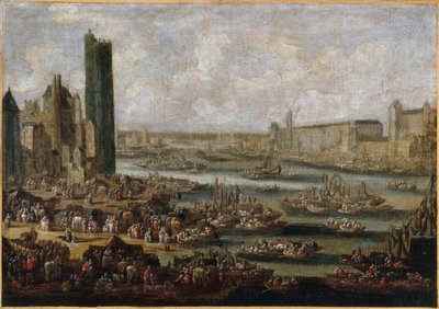トゥール・ド・ネスレとルーブル美術館、1650年頃、油彩・カンヴァス 作： Pieter Casteels