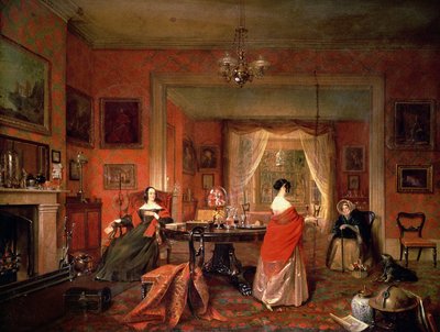応接室インテリアの3人の女性 作： Pieter Christoffel Wonder