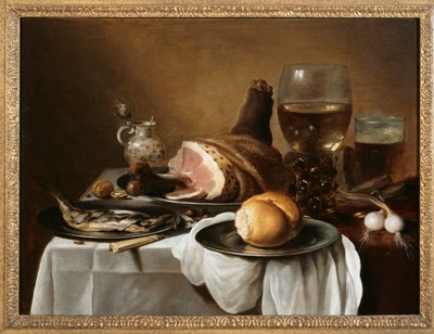 朝食の作品、1640年頃（パネルに油彩） 作： Pieter Claesz