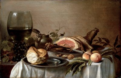 ハムと朝食、1647年。 作： Pieter Claesz