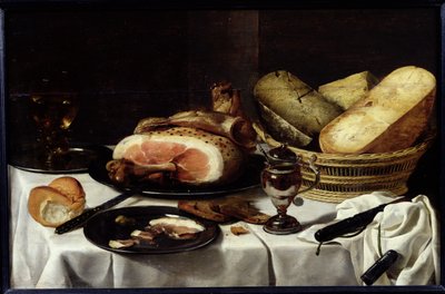 ハムのある静物 作： Pieter Claesz