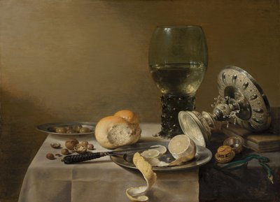 タザのある静物 作： Pieter Claesz