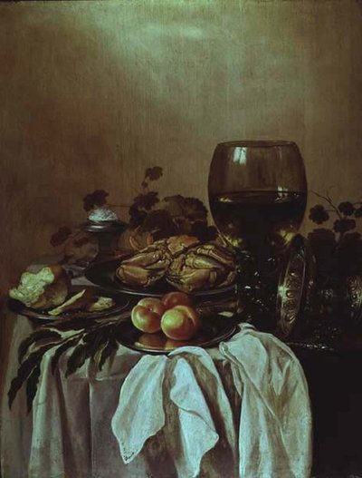 カニのいる静物画 作： Pieter Claesz