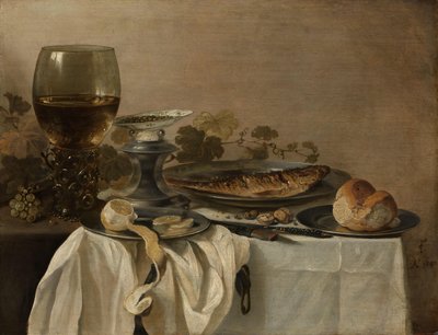 魚のある静物 作： Pieter Claesz