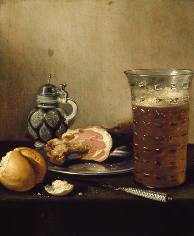 ハムのある静物、17世紀 作： Pieter Claesz