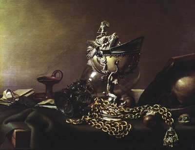 オウムガイのある静物画 作： Pieter Claesz