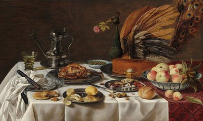 ピーコックパイのある静物 作： Pieter Claesz