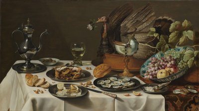 ターキーパイのある静物 ターキーパイのある静物 作： Pieter Claesz