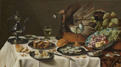 トルコのパイのある静物 作： Pieter Claesz