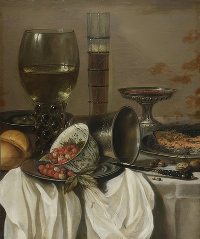 容器のある静物。 1649 作： Pieter Claesz