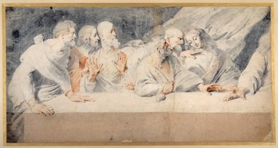 レオナルド・ダ・ヴィンチ「最後の晩餐」（紙に赤と黒のチョークを使用 作： Pieter Claesz Soutman