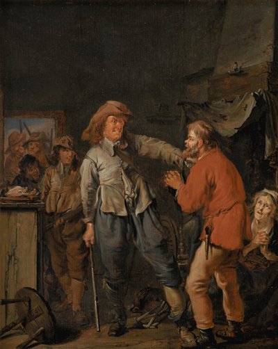 農民の小屋に侵入する兵士 作： Pieter Codde