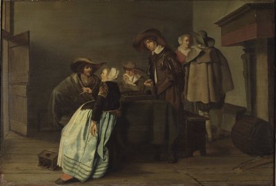 コッド、ピーテル（1599-1678）の「Une conversation - A Conversation」。油彩・キャンバス 作： Pieter Codde