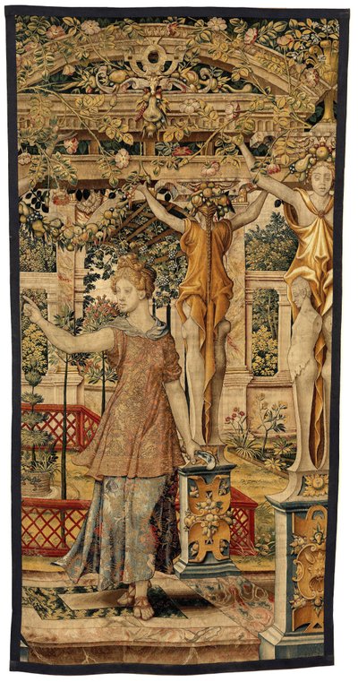 VertumnusとPomona：農夫に変身したVertumnus、1550年頃（金、羊毛、絹） 作： Pieter Coecke van Aelst