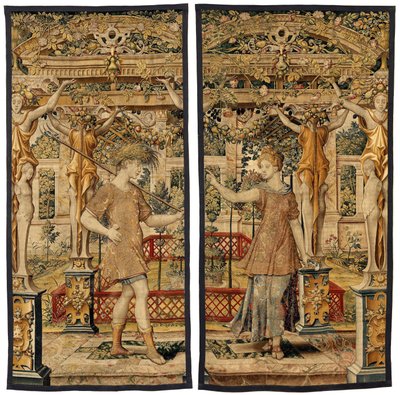 VertumnusとPomona：農夫に変身したVertumnus、1550年頃（金、羊毛、絹） 作： Pieter Coecke van Aelst
