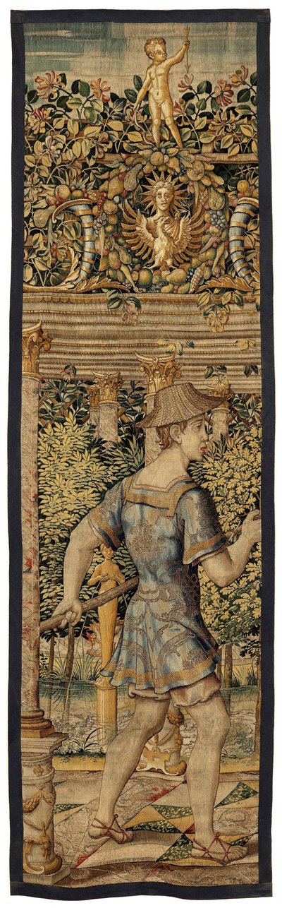 VertumnusとPomona：漁師に変身したVertumnus、1550年頃（金、羊毛、絹） 作： Pieter Coecke van Aelst