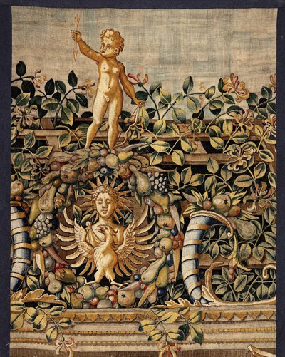 VertumnusとPomona：漁師に変身したVertumnus、1550年頃（金、羊毛、絹） 作： Pieter Coecke van Aelst