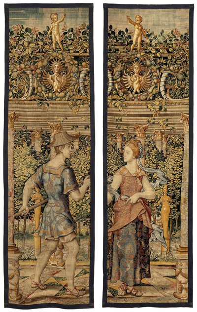 VertumnusとPomona：漁師に変身したVertumnus、1550年頃（金、羊毛、絹） 作： Pieter Coecke van Aelst