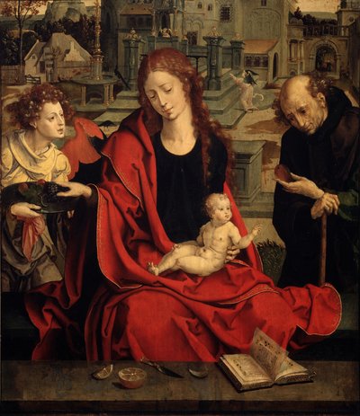 天使のいる聖家族 作： Pieter Coecke van Aelst