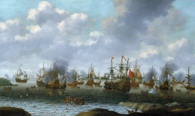 1667年6月、メドウェイ川（イングランド）でのオランダ軍の襲撃 作： Pieter Cornelisz van Soest