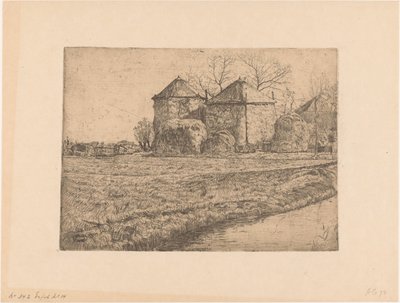 干し草の納屋が 2 つある農場 作： Pieter Dupont