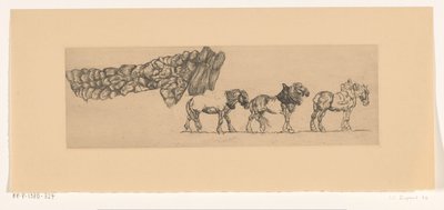3 頭の荷馬と 1 台の荷馬車 作： Pieter Dupont
