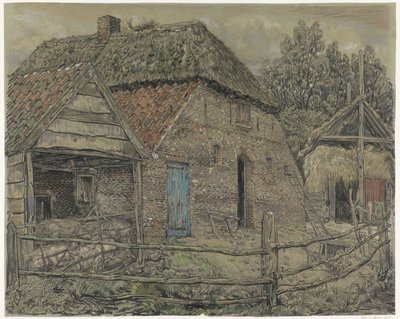 大きな納屋、前に豚小屋 作： Pieter Dupont