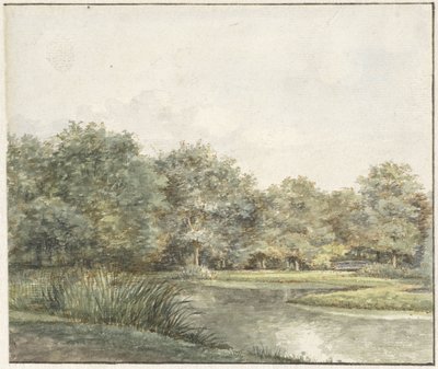 水に木がある風景 作： Pieter Ernst Hendrik Praetorius