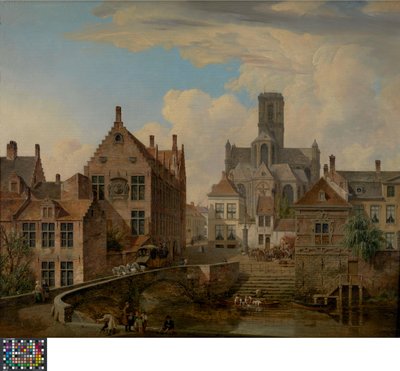 ゲントの聖バーヴォ大聖堂とリープ運河 作： Pieter Frans De Noter