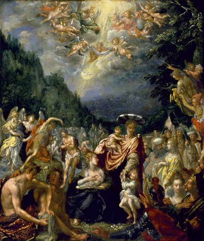 キリストの洗礼、1590年頃（銅に油彩） 作： Pieter Fransz. Isaacsz.