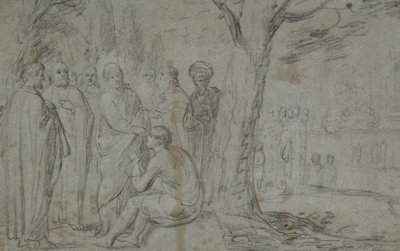 盲人を癒すキリスト (直訳); ヴィーナスとキューピッド (裏面) 作： Pieter Fransz. de Grebber