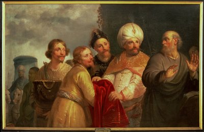 ナアマンからの贈り物を拒む預言者エリシャ 作： Pieter Fransz. de Grebber