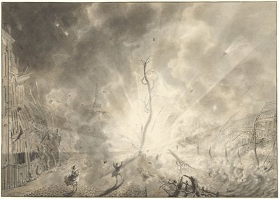 1807 年 1 月 12 日のライデンでの火薬災害 作： Pieter Gerardus van Os (signed by artist)