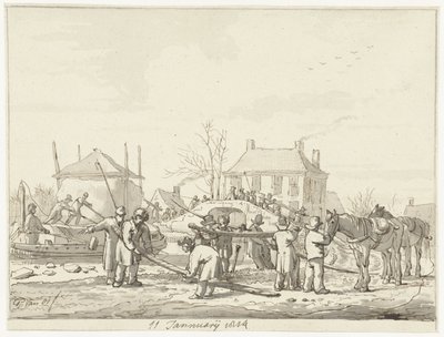 1814 年 1 月 11 日、ナールデンのカーネメルクスルート 作： Pieter Gerardus van Os (signed by artist)