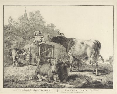 牛と乳搾り女 The Hollandsche Melk-koeijen/ Les vaches â lait hollandaises (オブジェクトのタイトル) 作： Pieter Gerardus van Os